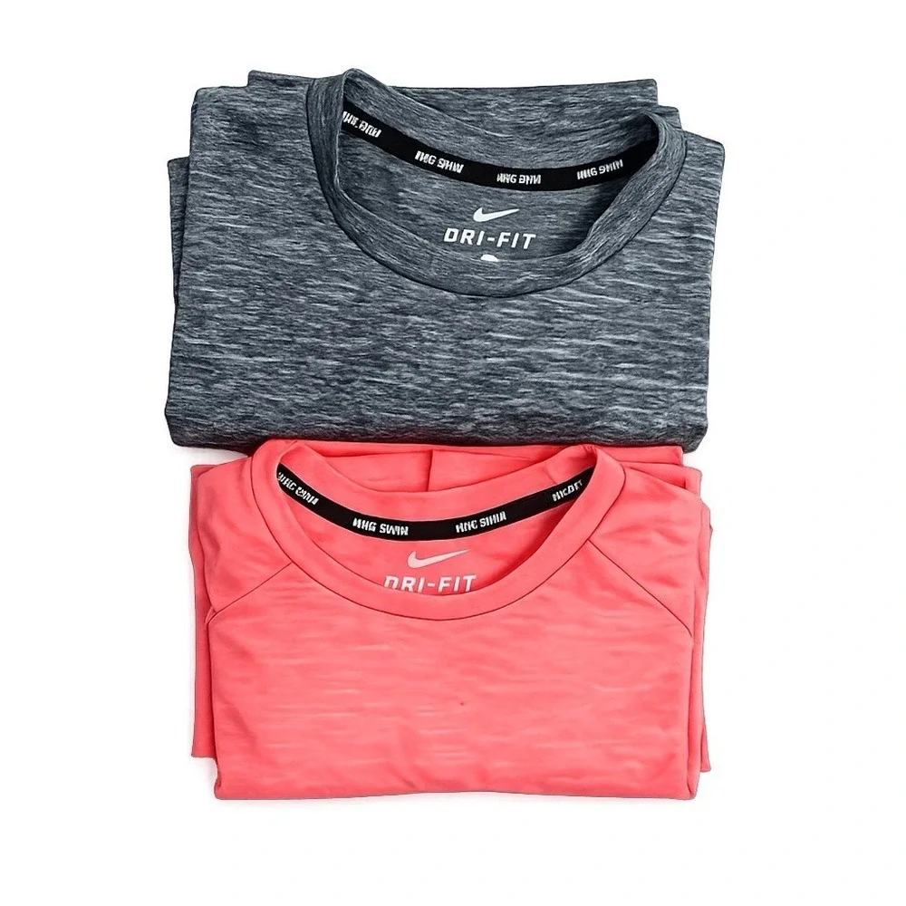 Nike Swim Dri Fit UPF 40+ Rash Guard Shirt Bundle Mens M Heather Swim Beach Lot